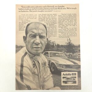 Ford Parnelli Jones Autolite Battery Racing Print Ad Promotional Advertising Art